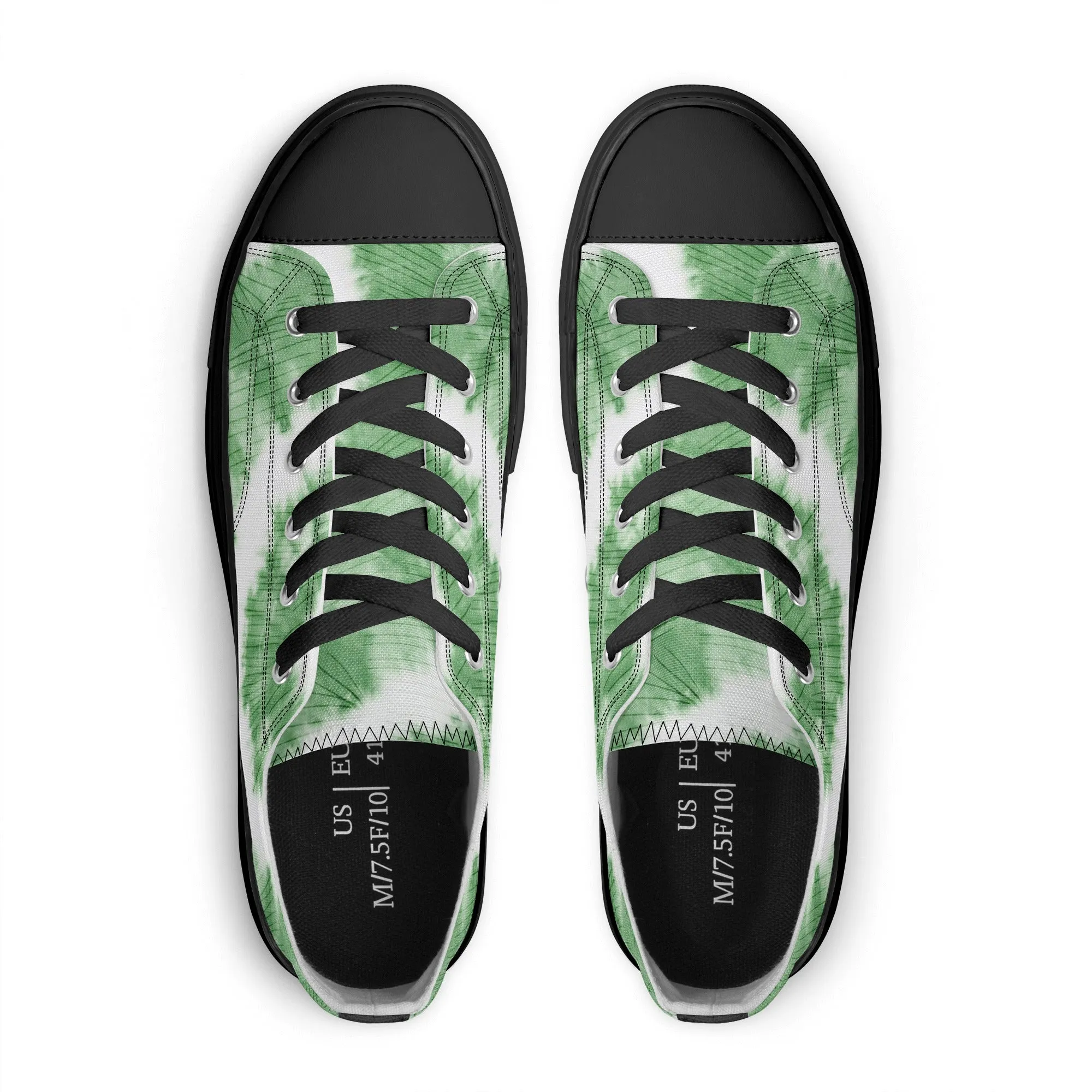 Green Tie Dye Pattern - Mens Classic Low Top Canvas Shoes for Footwear Lovers