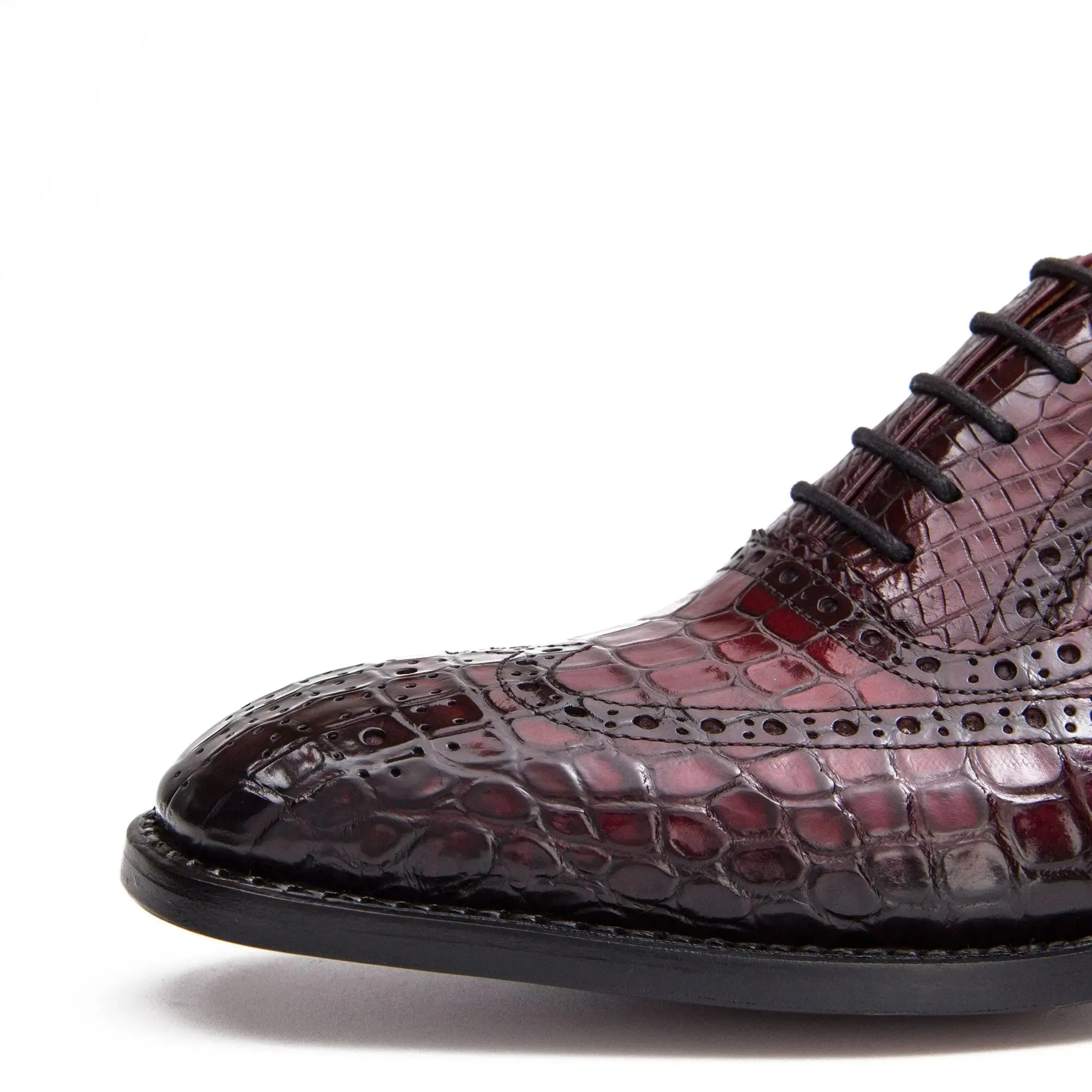 Handmade Crocodile Leather Oxford Shoes