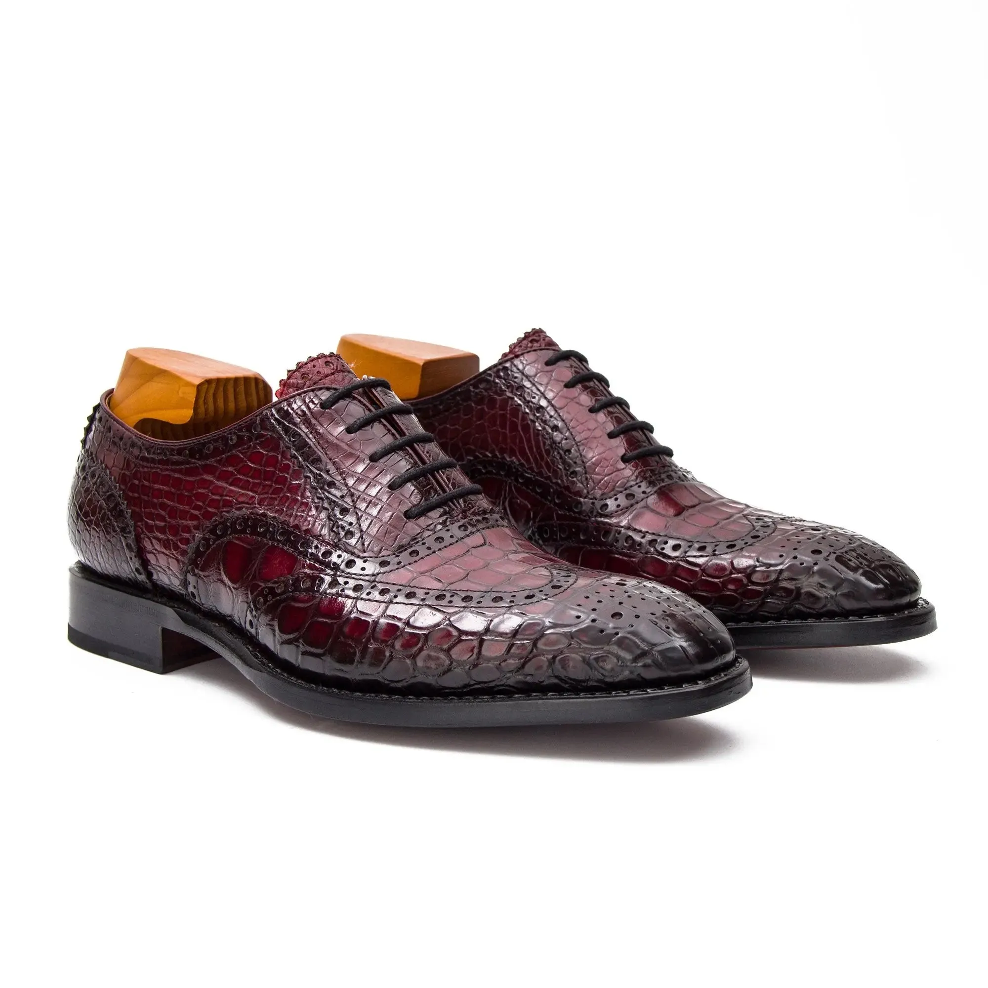 Handmade Crocodile Leather Oxford Shoes