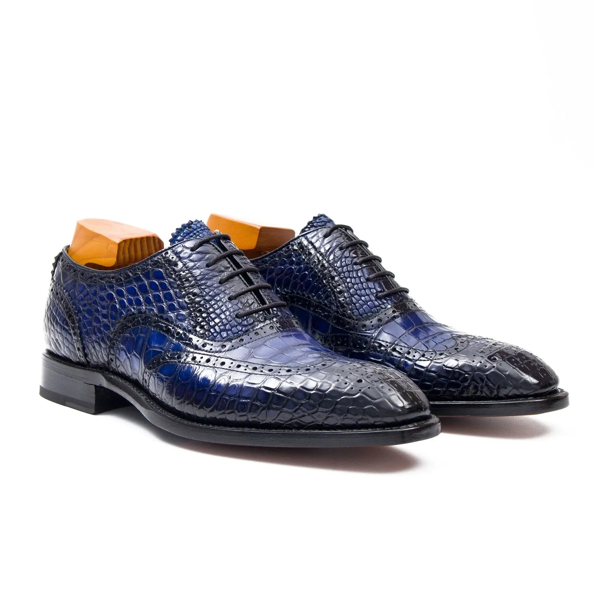 Handmade Crocodile Leather Oxford Shoes