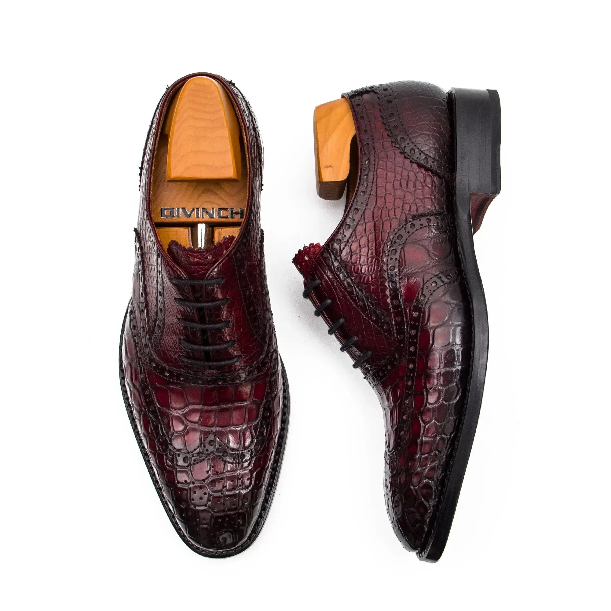 Handmade Crocodile Leather Oxford Shoes