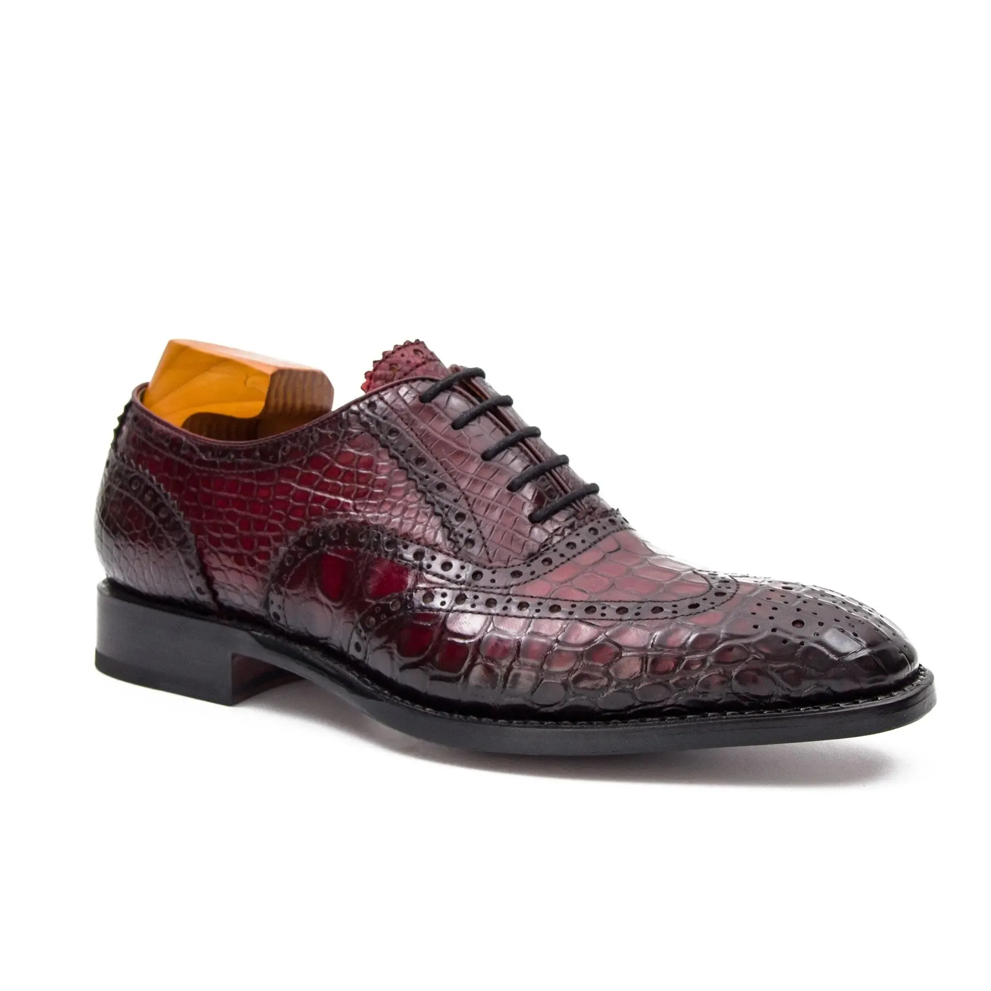 Handmade Crocodile Leather Oxford Shoes