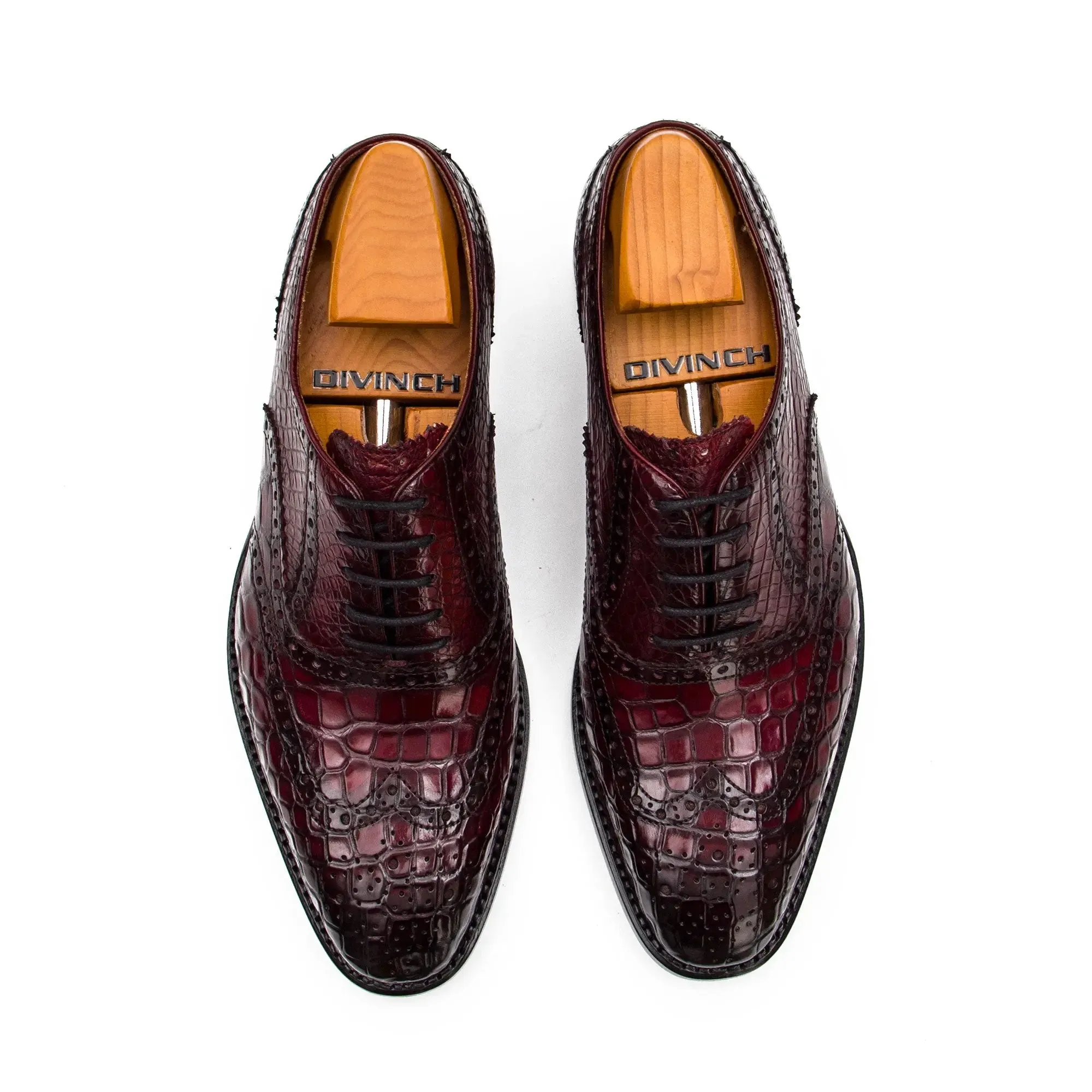 Handmade Crocodile Leather Oxford Shoes