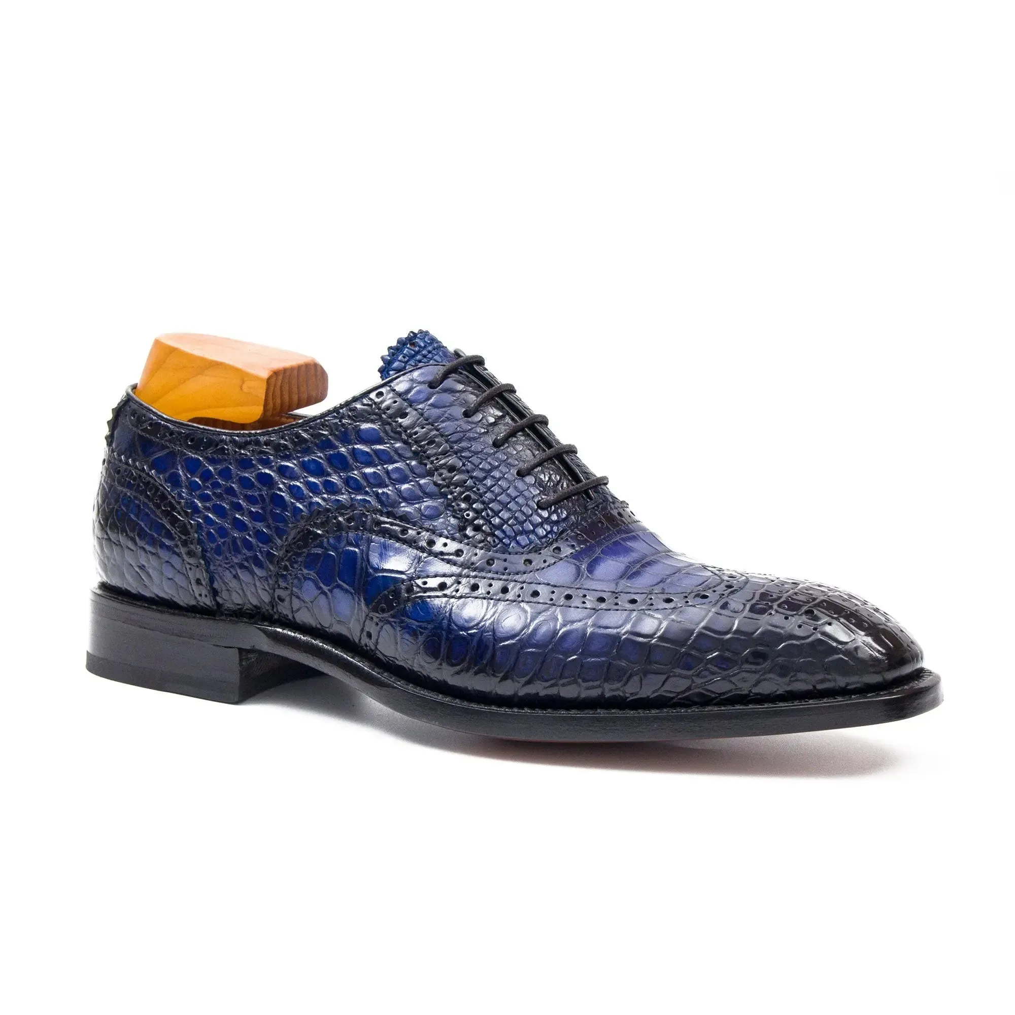 Handmade Crocodile Leather Oxford Shoes