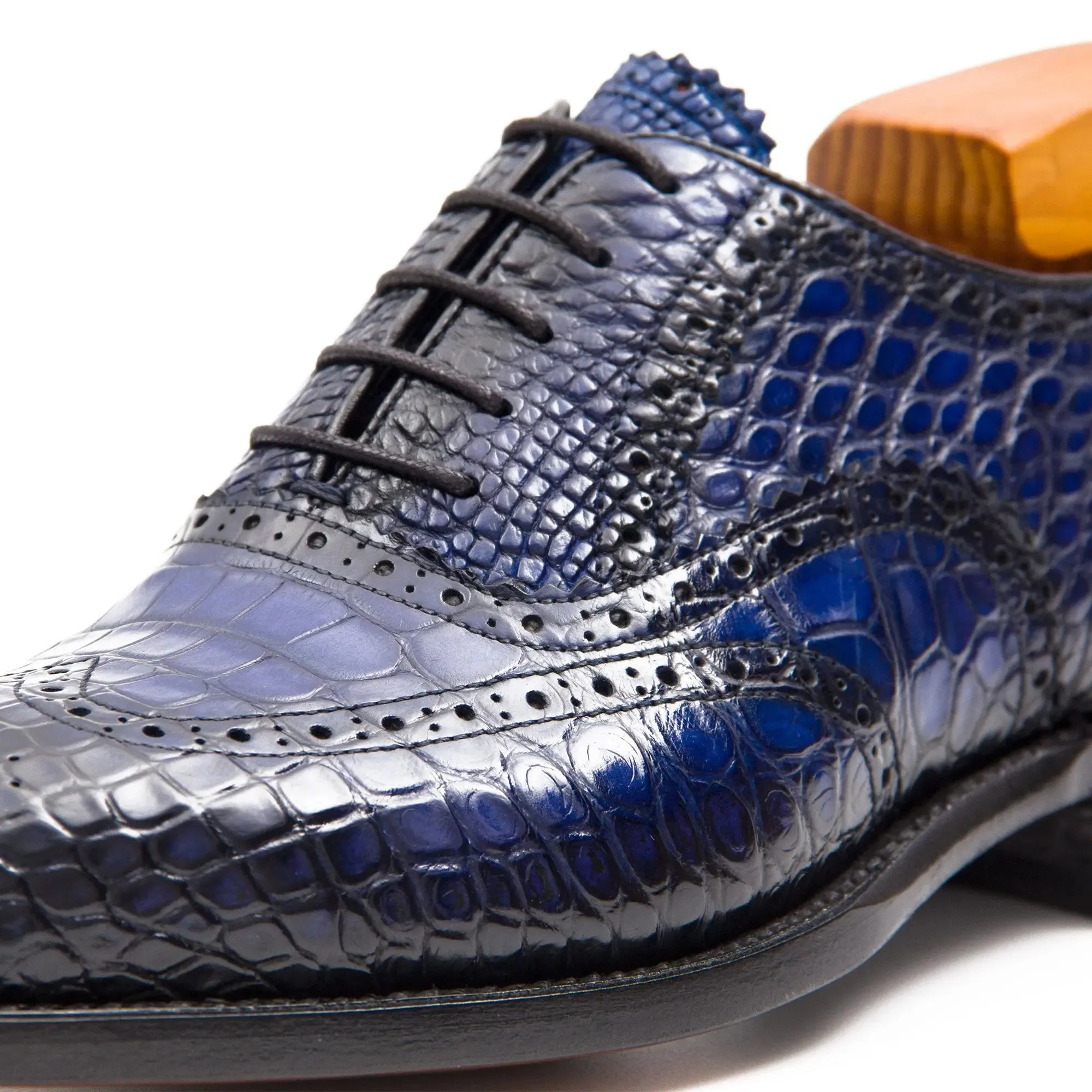 Handmade Crocodile Leather Oxford Shoes