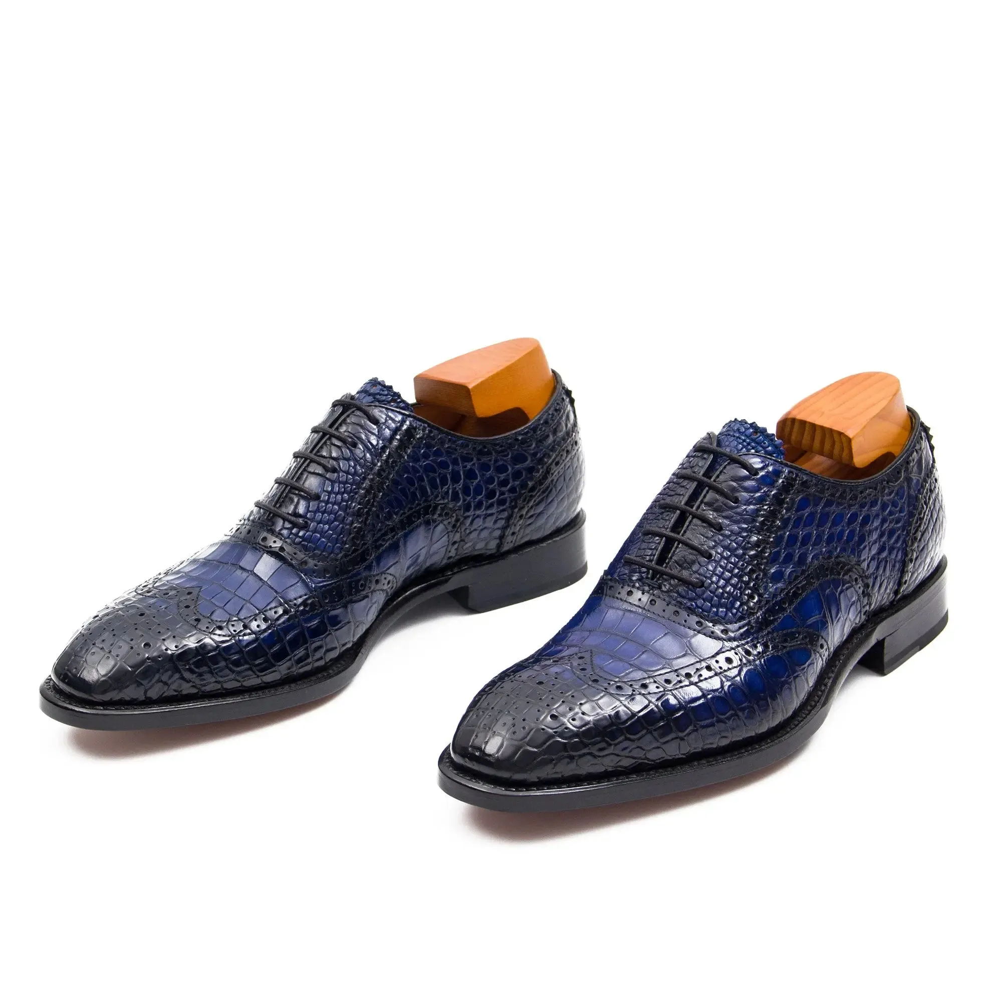 Handmade Crocodile Leather Oxford Shoes