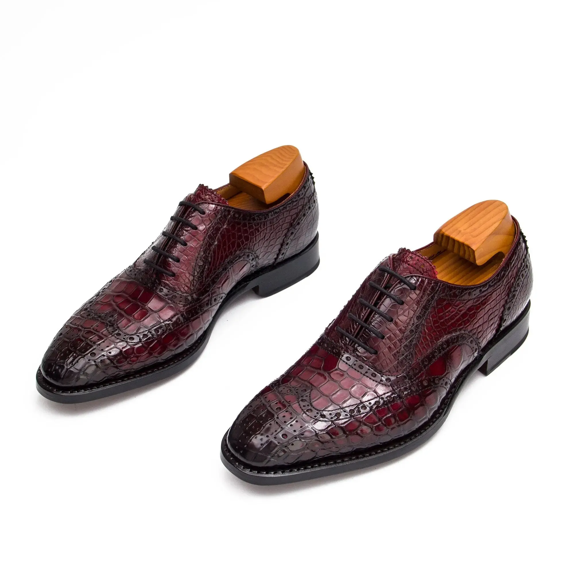 Handmade Crocodile Leather Oxford Shoes