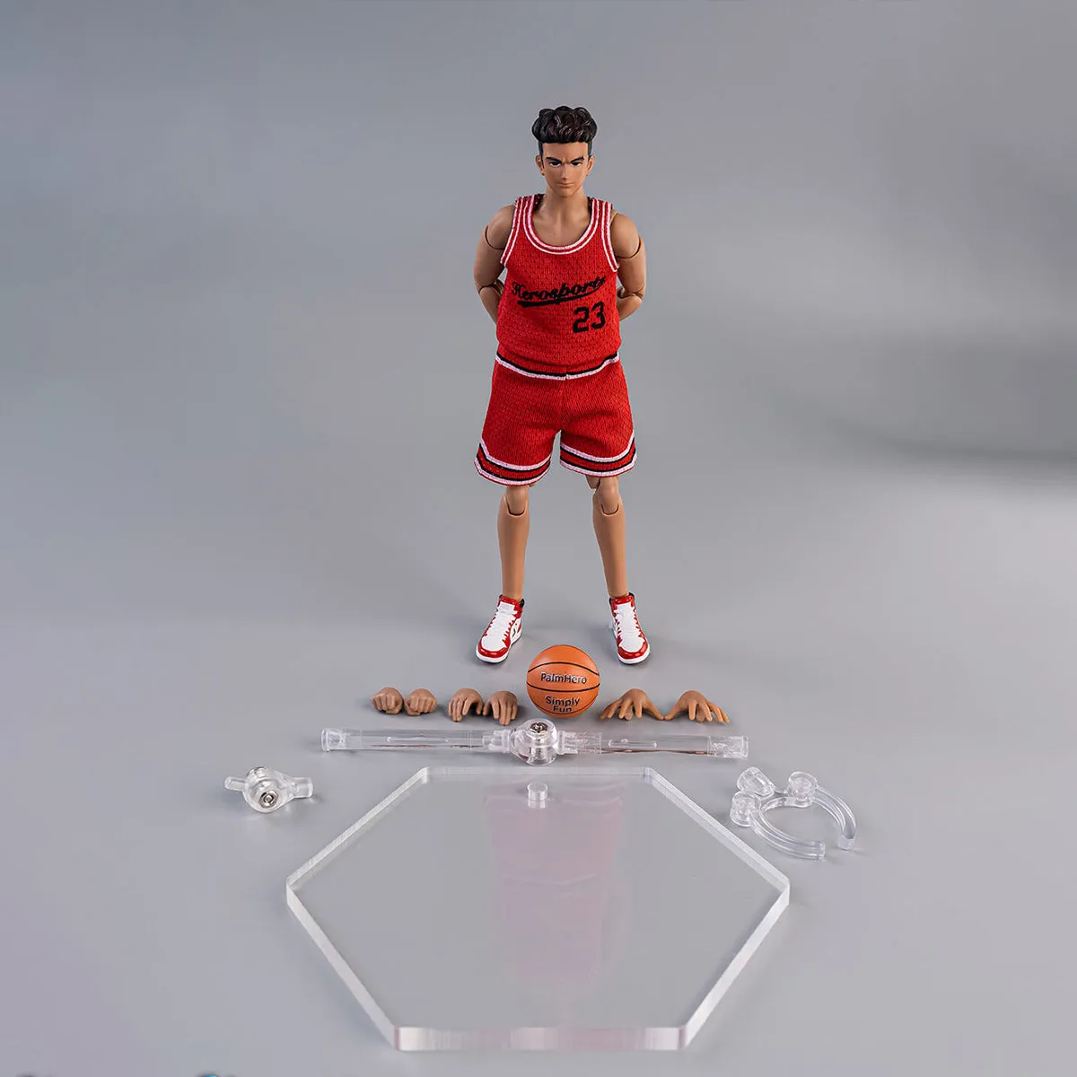 HiPlay DID Plam Hero Simply Fun Sport Series, The Basketball Player: Red Team,  Action Figure Full Set