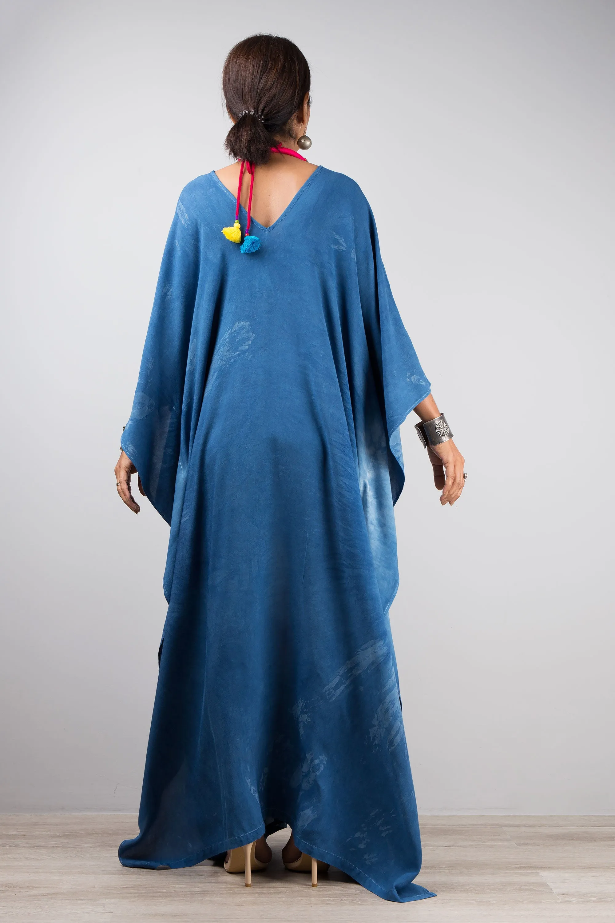 Indigo tie dye kaftan