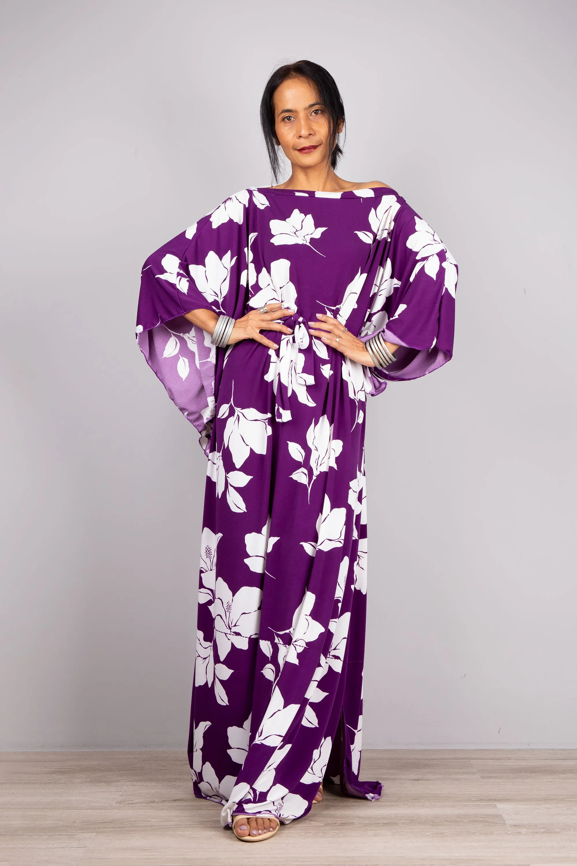 Kaftan Frock Dress, Loose fit maxi dress, Resort kaftan dress