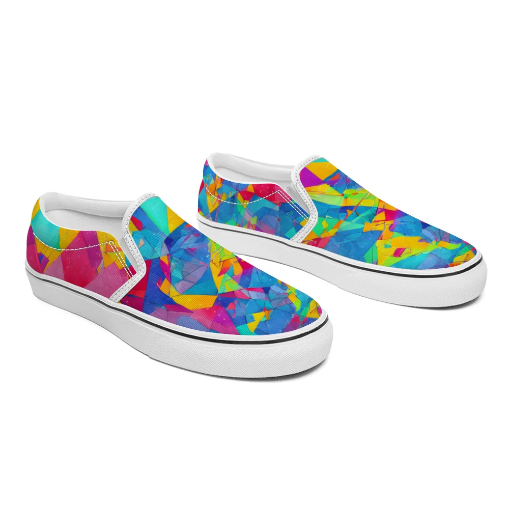 Kaleidoscope Pattern Collection - Unisex Slip-On Canvas Sneakers