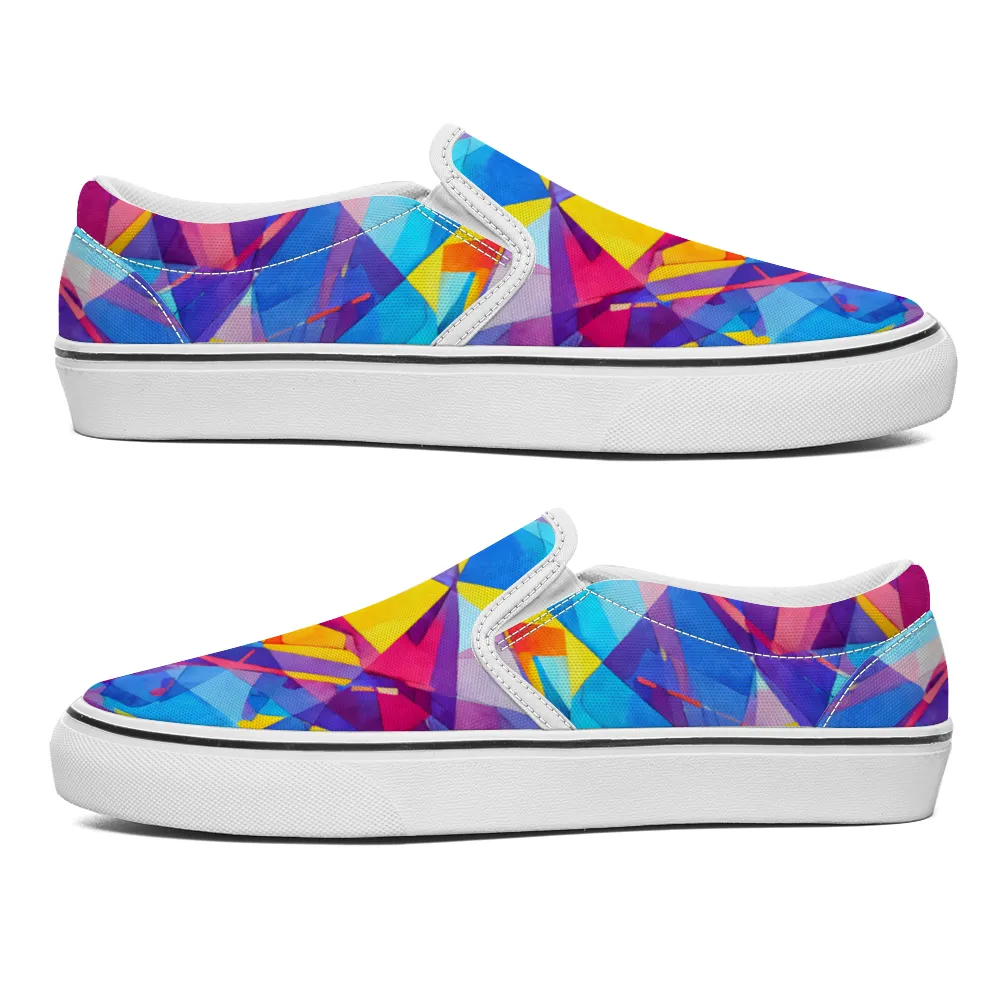 Kaleidoscope Pattern Collection - Unisex Slip-On Canvas Sneakers