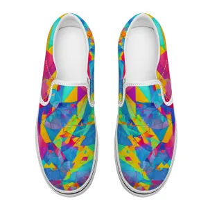 Kaleidoscope Pattern Collection - Unisex Slip-On Canvas Sneakers