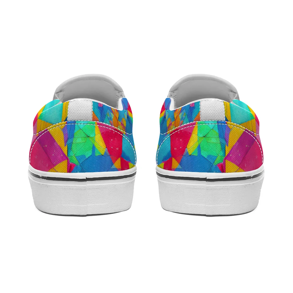 Kaleidoscope Pattern Collection - Unisex Slip-On Canvas Sneakers