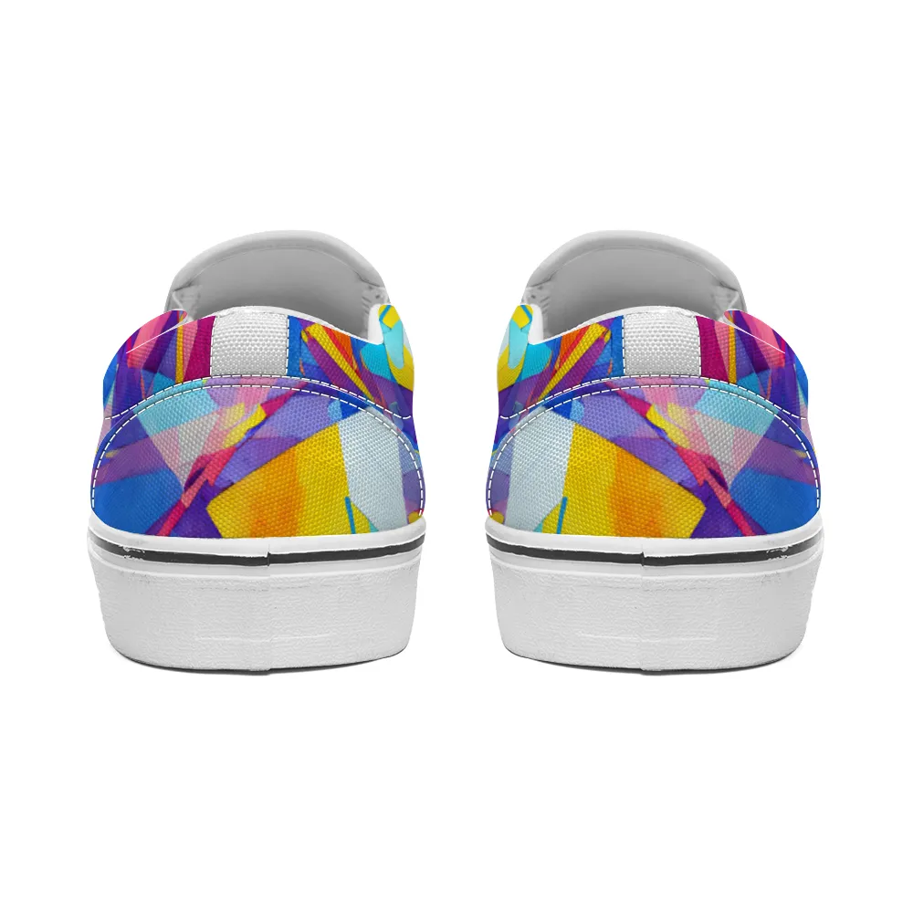 Kaleidoscope Pattern Collection - Unisex Slip-On Canvas Sneakers