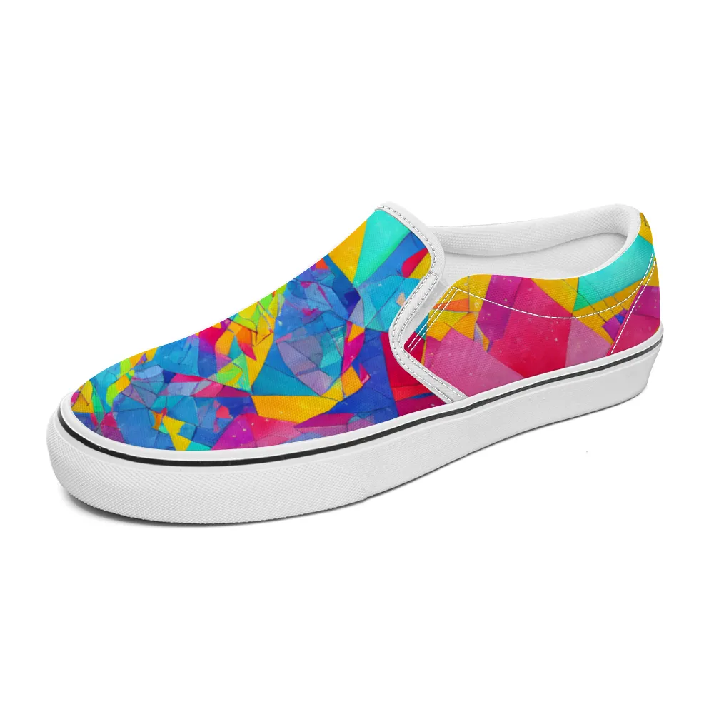 Kaleidoscope Pattern Collection - Unisex Slip-On Canvas Sneakers