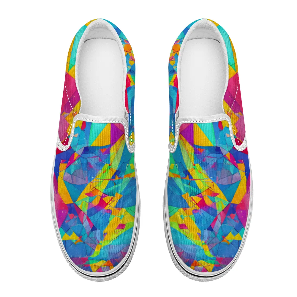 Kaleidoscope Pattern Collection - Unisex Slip-On Canvas Sneakers