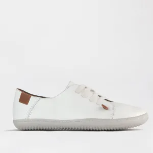 Lace-up Barefoot Shoe with Removable Footbed in White - 12601