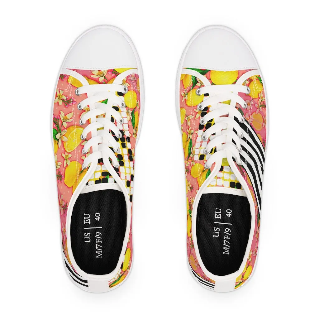 Lemon abstract Women's Low Top Sneakers