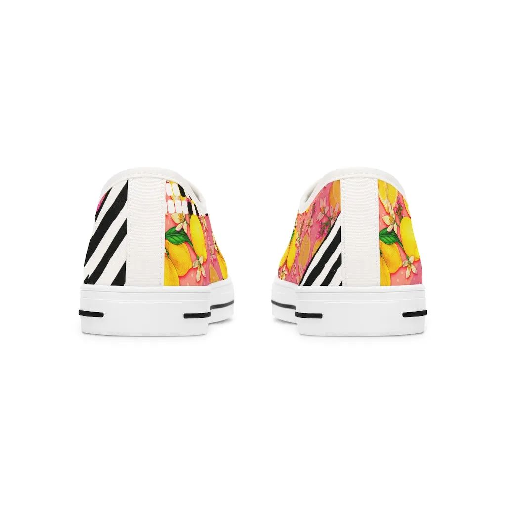 Lemon abstract Women's Low Top Sneakers