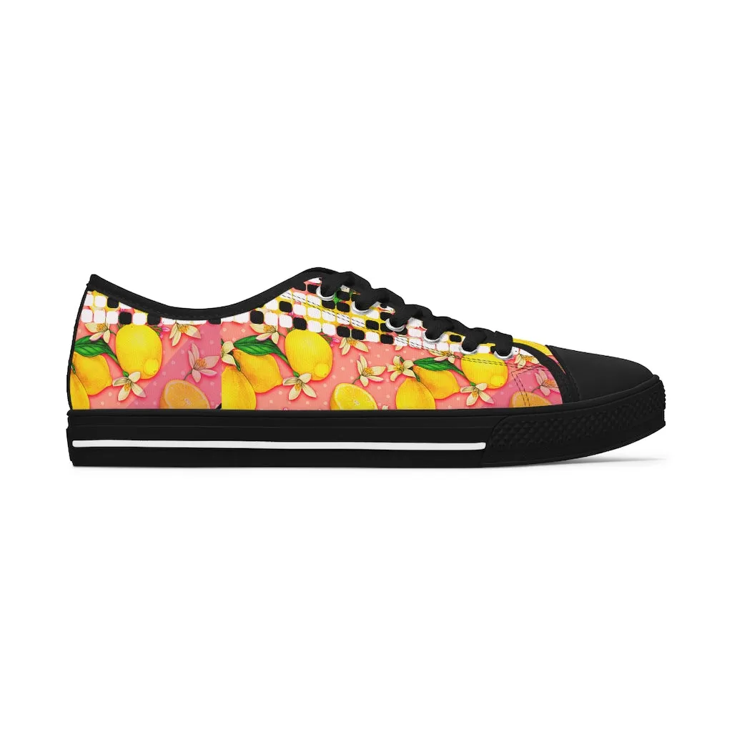 Lemon abstract Women's Low Top Sneakers