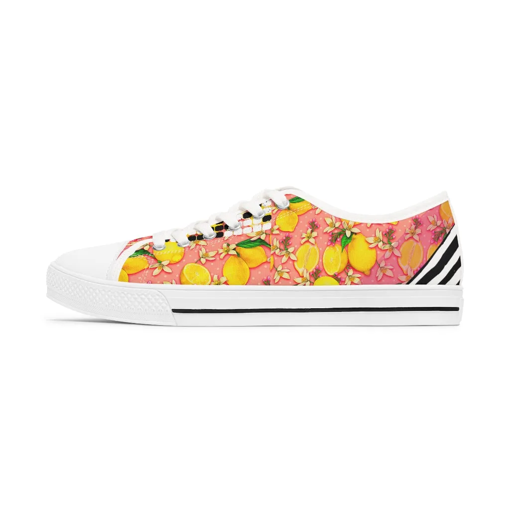 Lemon abstract Women's Low Top Sneakers