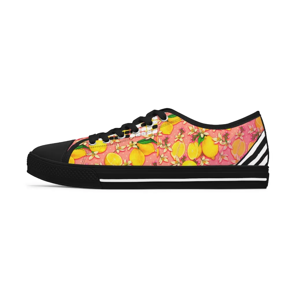 Lemon abstract Women's Low Top Sneakers