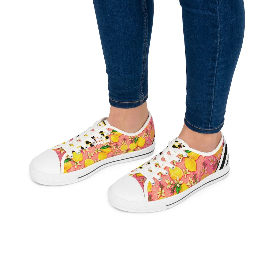 Lemon abstract Women's Low Top Sneakers