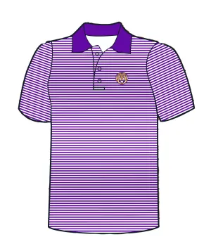 LSU Tigers Men's Fine Polo Pinstripe