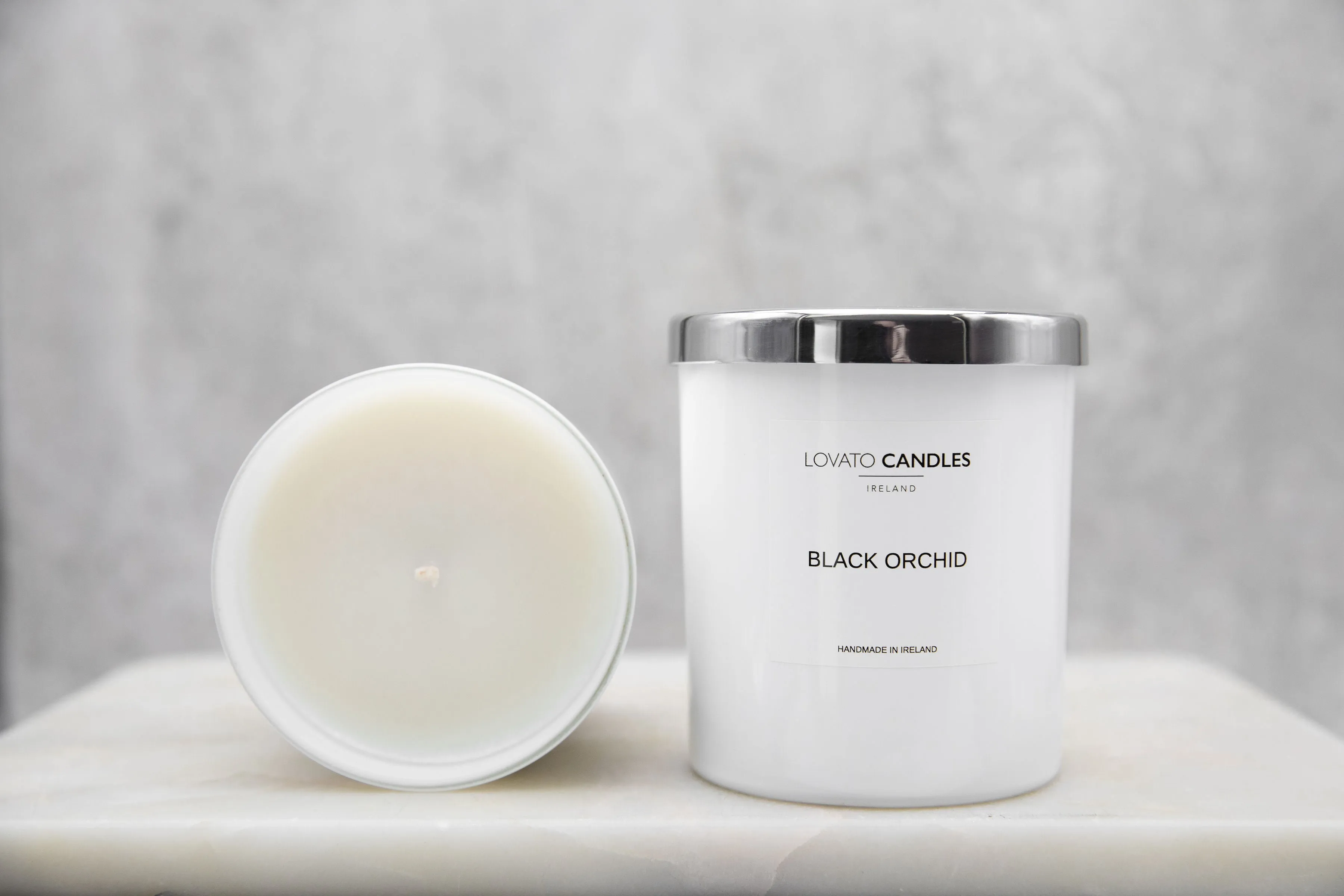 Luxury White Candle - Black Orchid