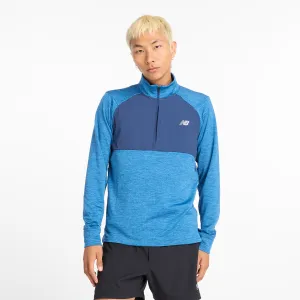 MEN'S HEAT GRID HALF ZIP - HERON BLUE