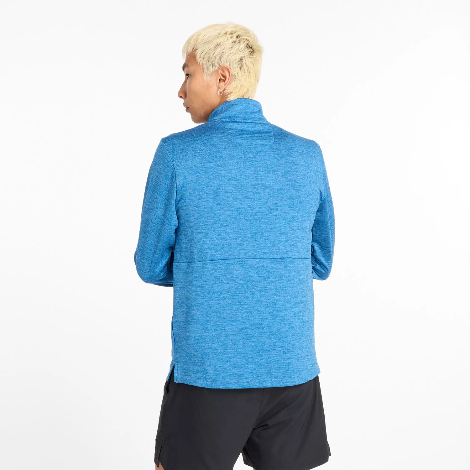 MEN'S HEAT GRID HALF ZIP - HERON BLUE