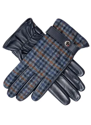 Men's Heritage Cashmere-Lined Abraham Moon Tweed and Leather Gloves