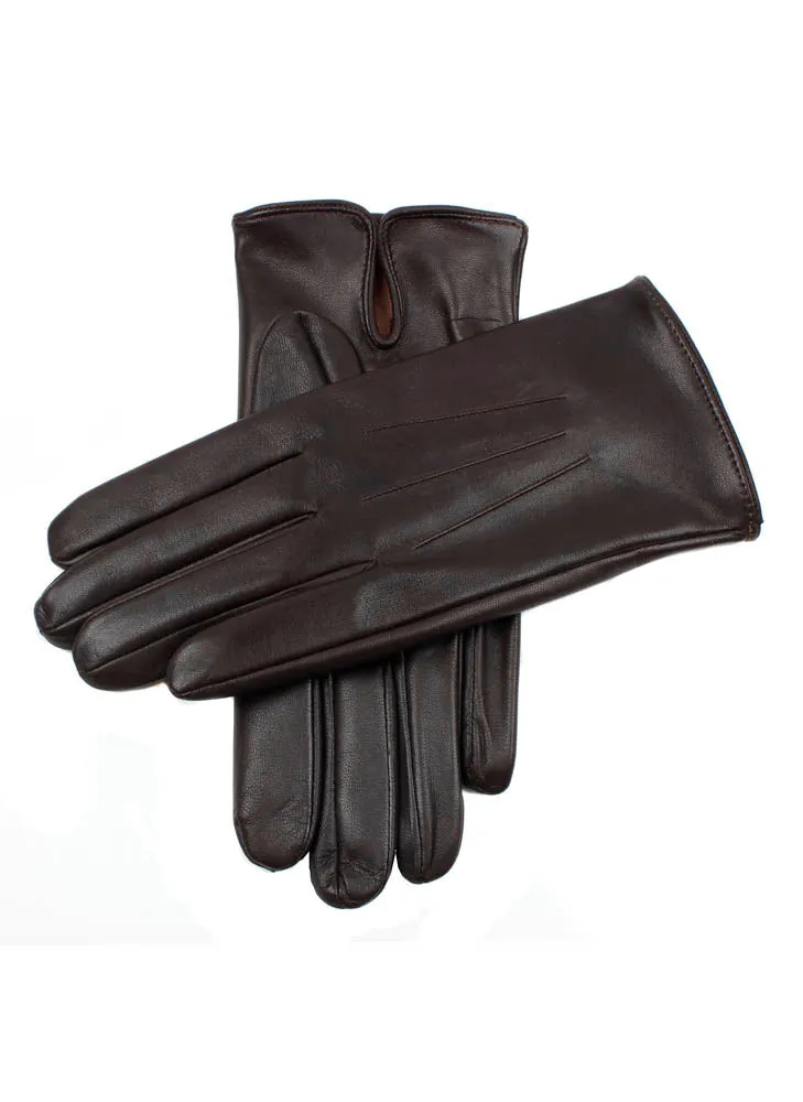 Men's Heritage Three-Point Silk-Lined Leather Gloves