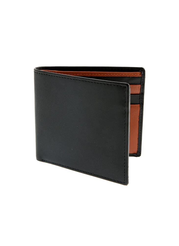 Men's Two-Colour Smooth Nappa Leather Bifold Wallet with RFID Blocking