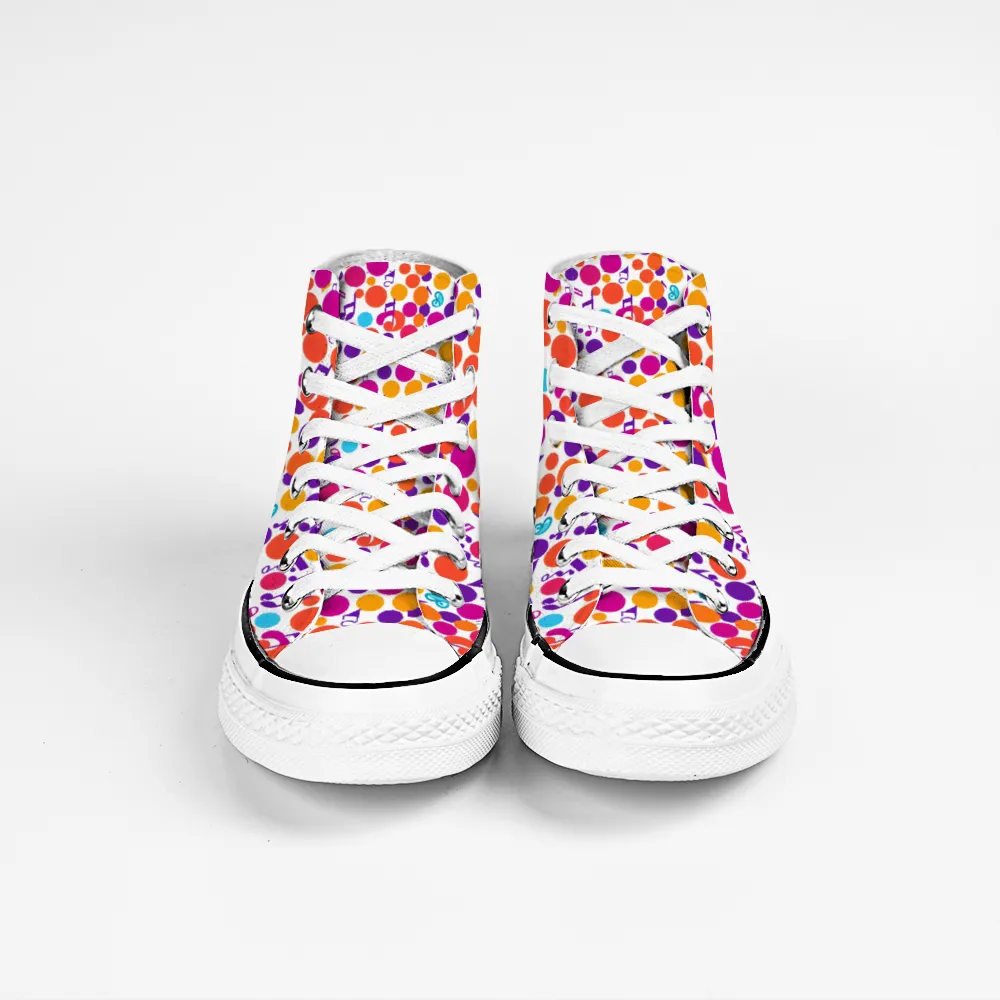 Musical Pattern Collection - Classic Unisex High Top Canvas Sneakers