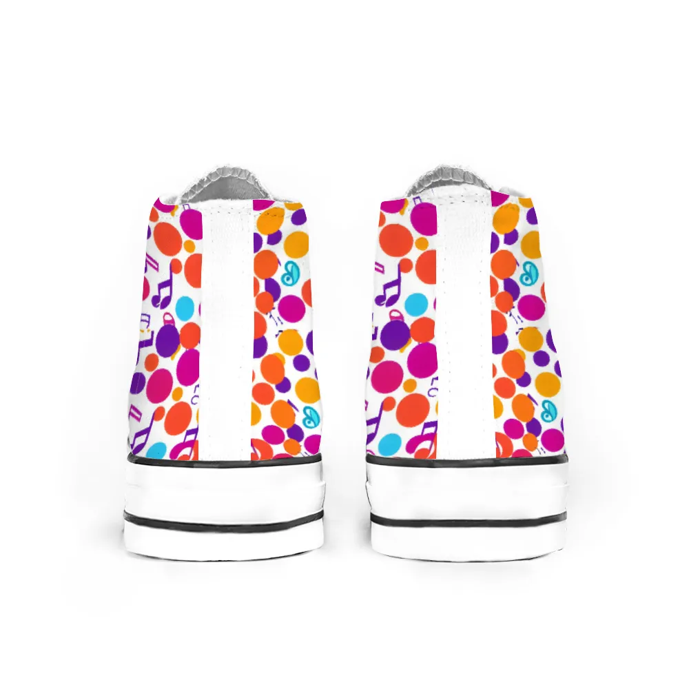 Musical Pattern Collection - Classic Unisex High Top Canvas Sneakers