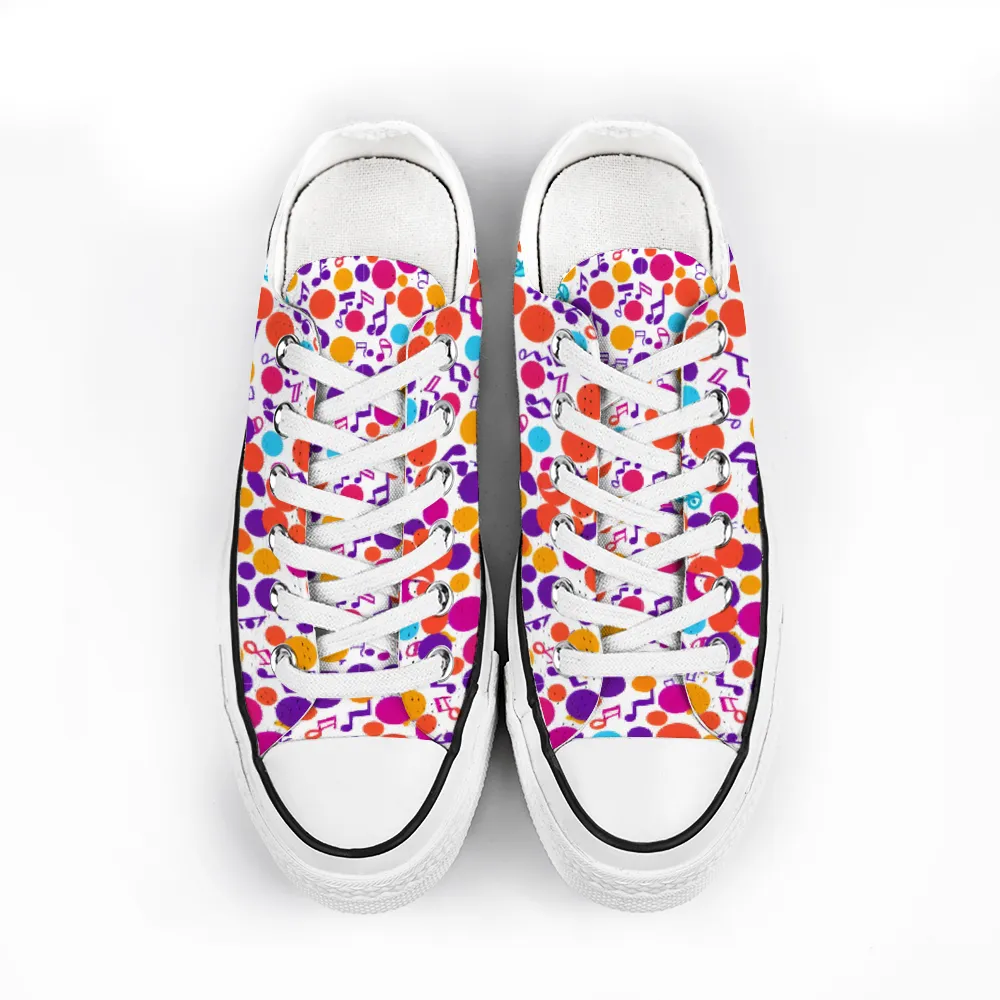 Musical Pattern Collection - Unisex Low Top Canvas Shoes