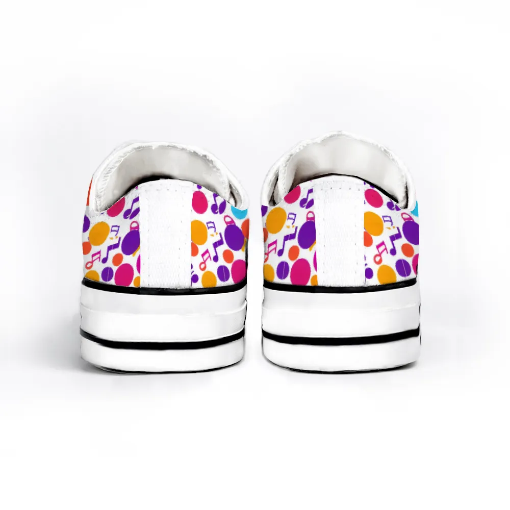 Musical Pattern Collection - Unisex Low Top Canvas Shoes