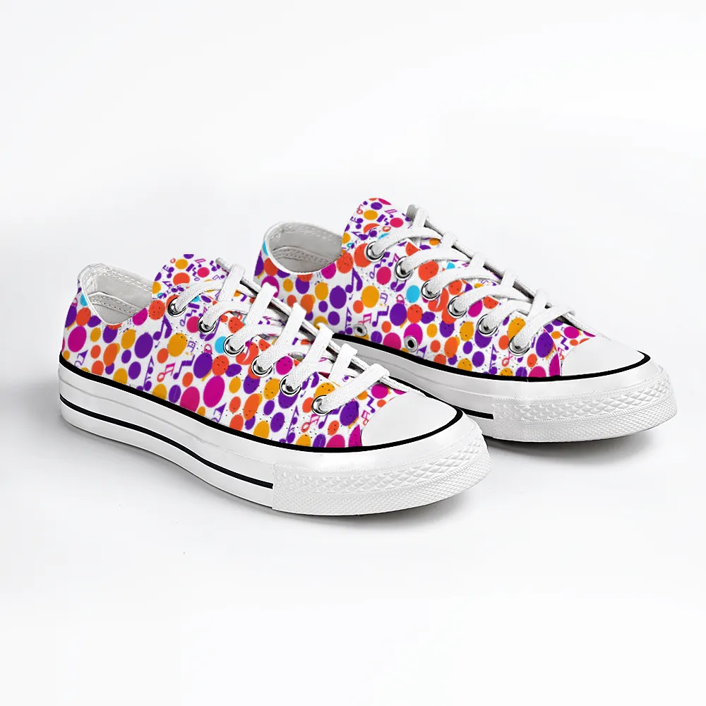 Musical Pattern Collection - Unisex Low Top Canvas Shoes