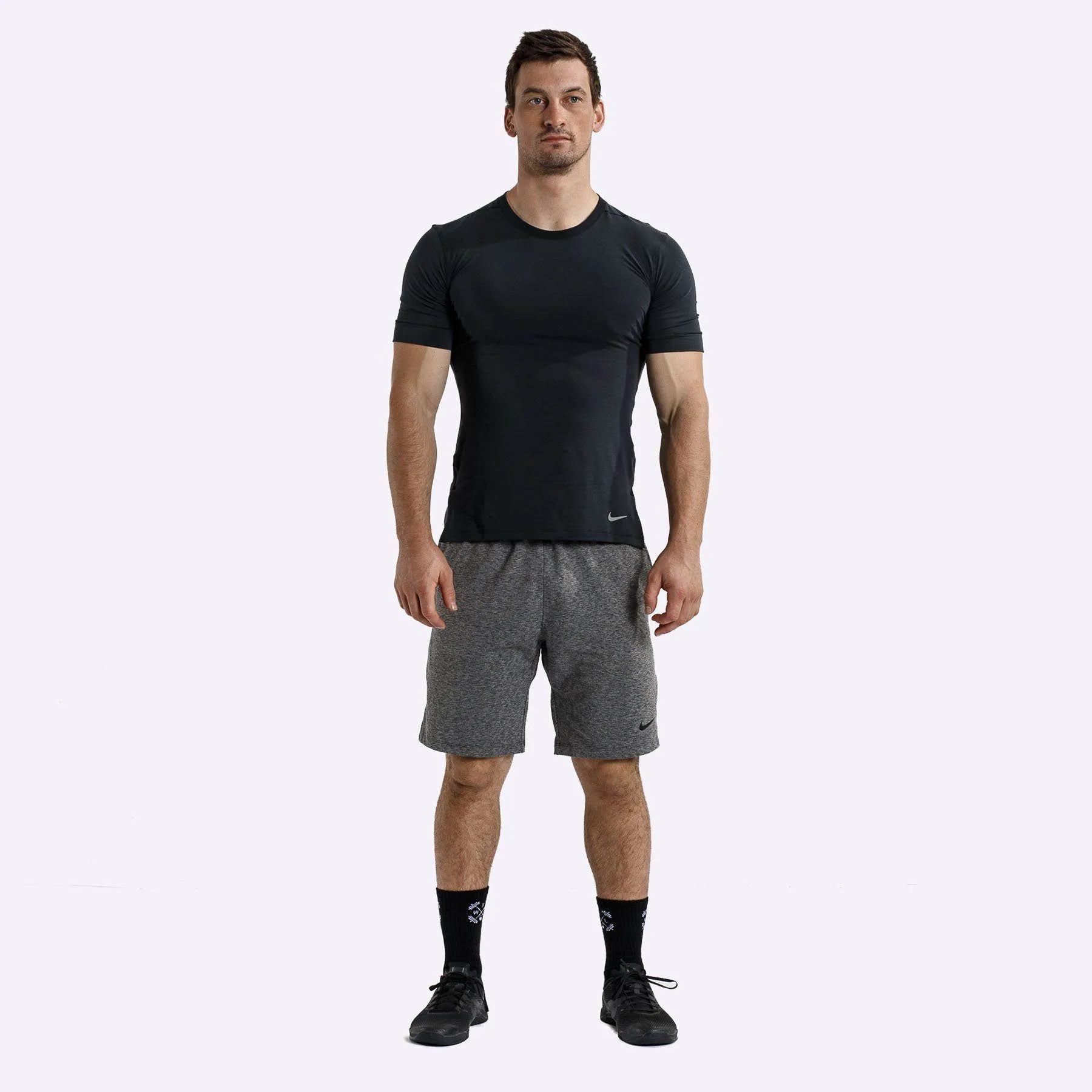 Nike - Dri-FIT Men's Short-Sleeve Training Top - Black/Dark Grey