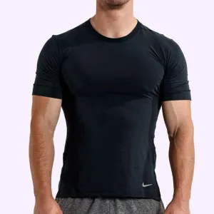 Nike - Dri-FIT Men's Short-Sleeve Training Top - Black/Dark Grey