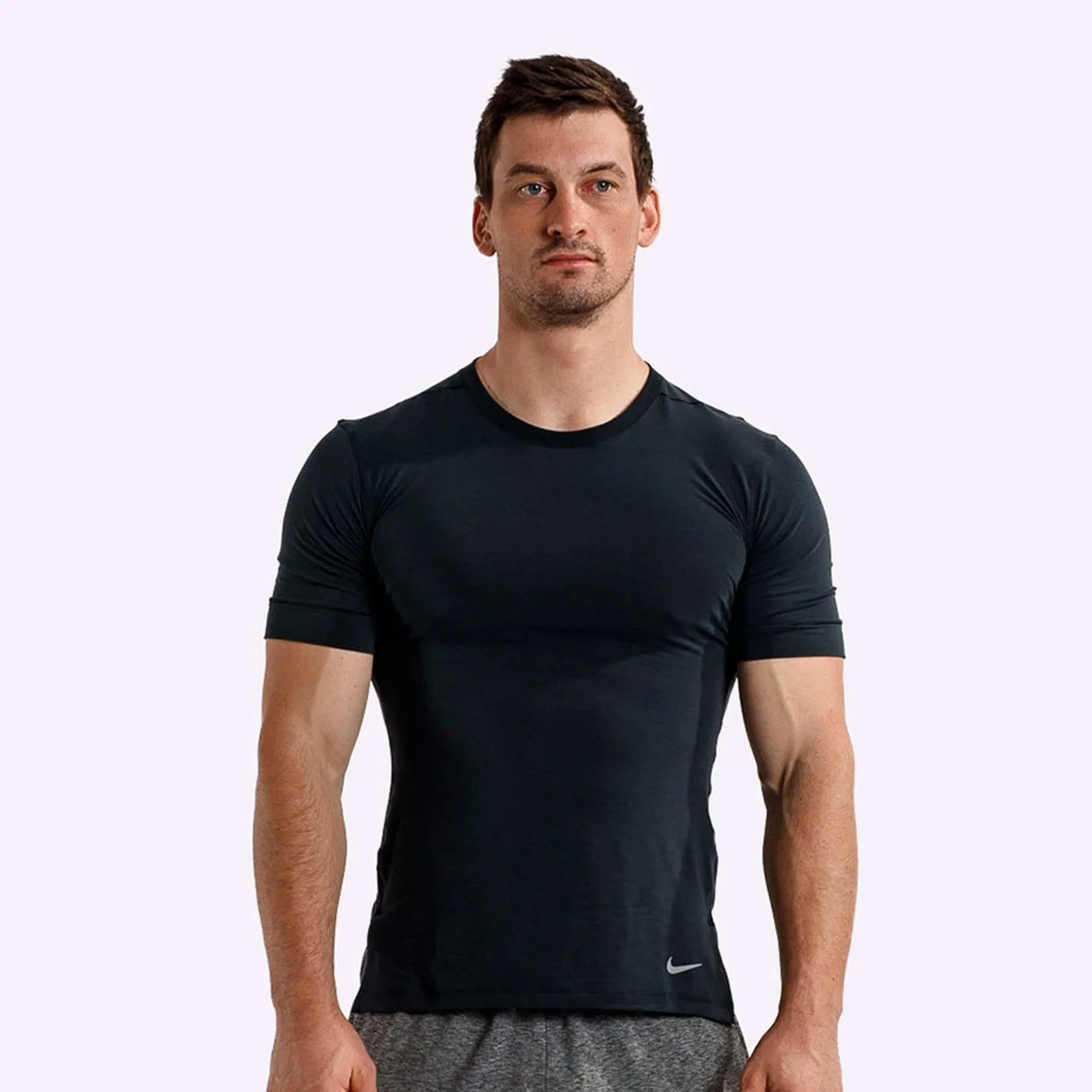 Nike - Dri-FIT Men's Short-Sleeve Training Top - Black/Dark Grey