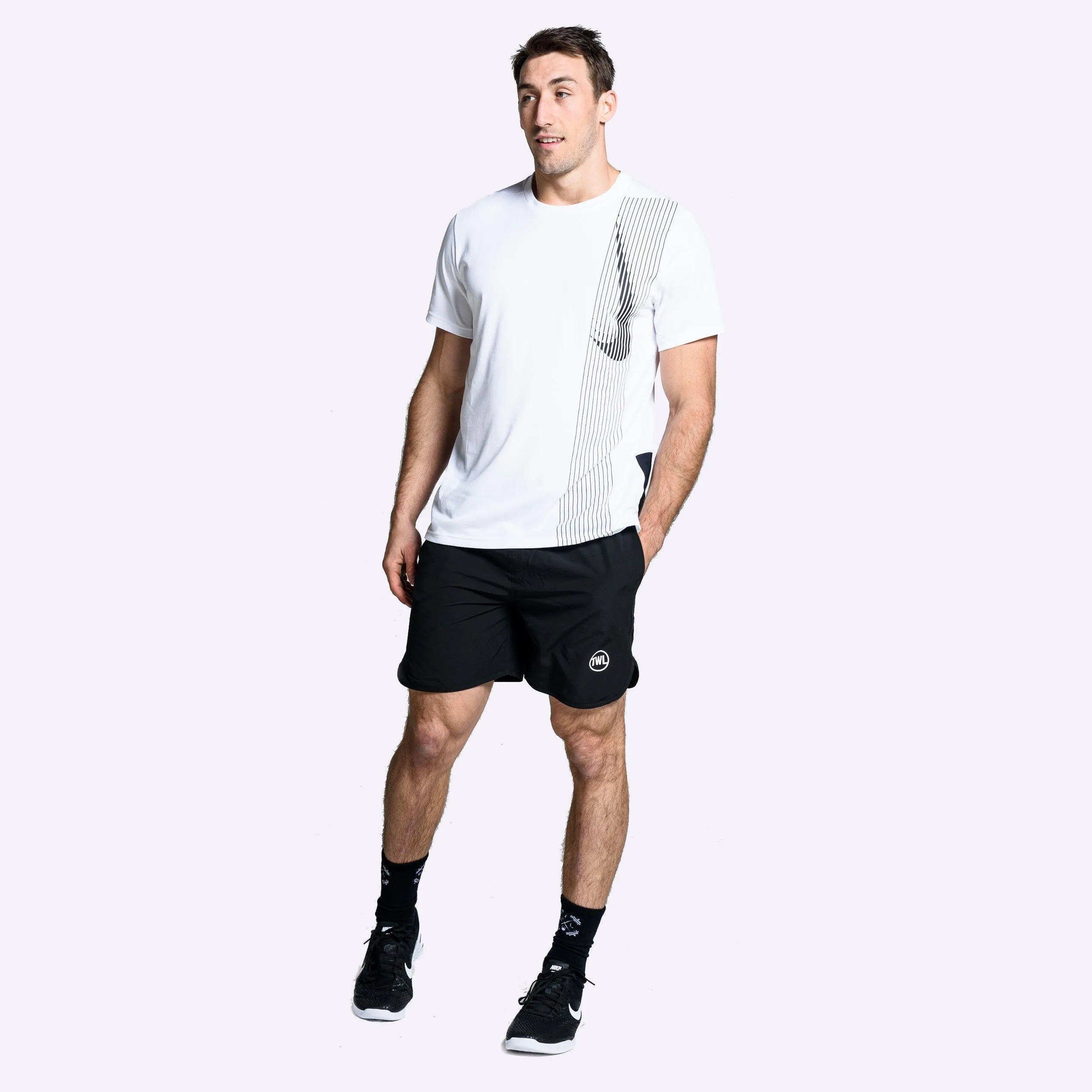 Nike - Dri-FIT Men's Short-Sleeve Training Top - White/Black/Black