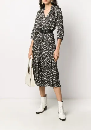 Nonothing |Elegant midi dress in parsley print ( 2 colors )