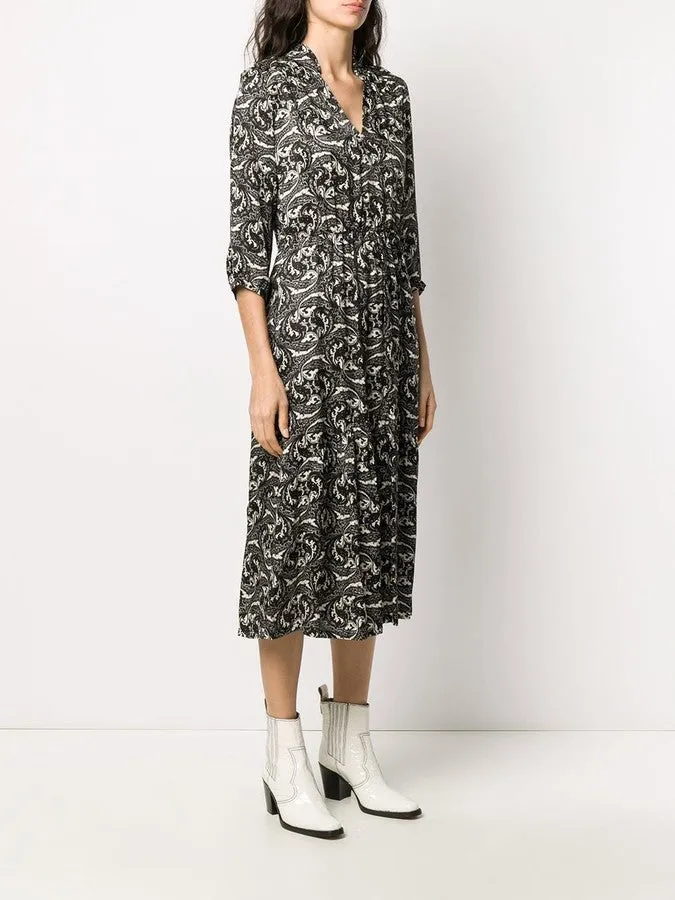 Nonothing |Elegant midi dress in parsley print ( 2 colors )