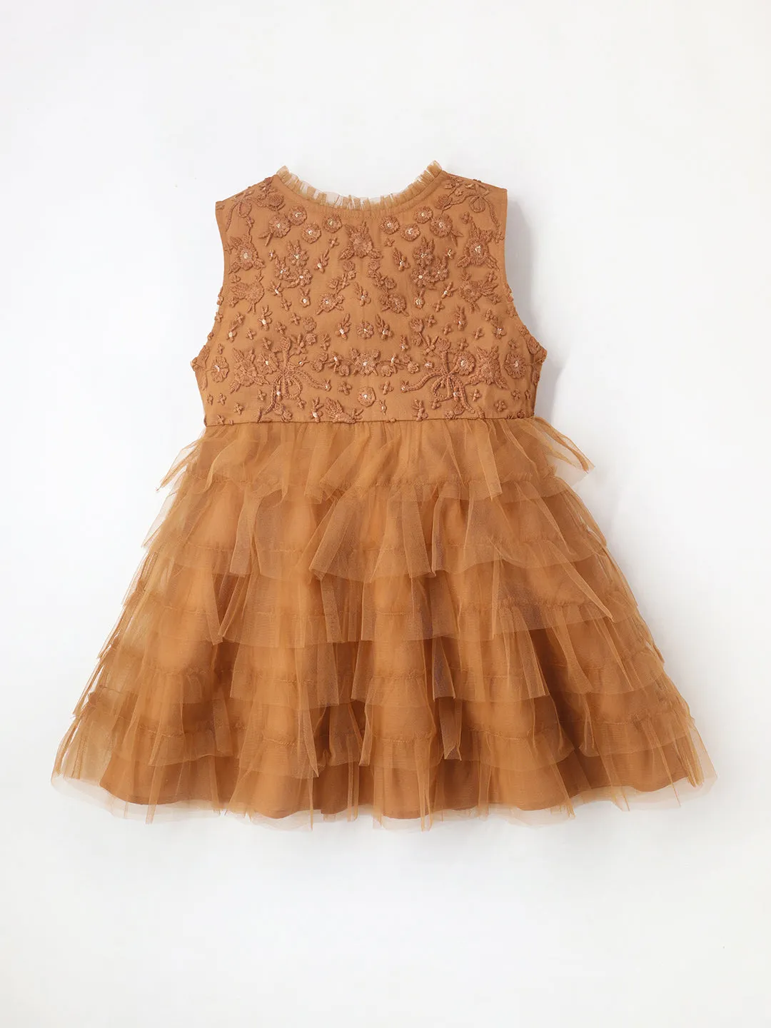 Party Dress in Rust Shade for Kids