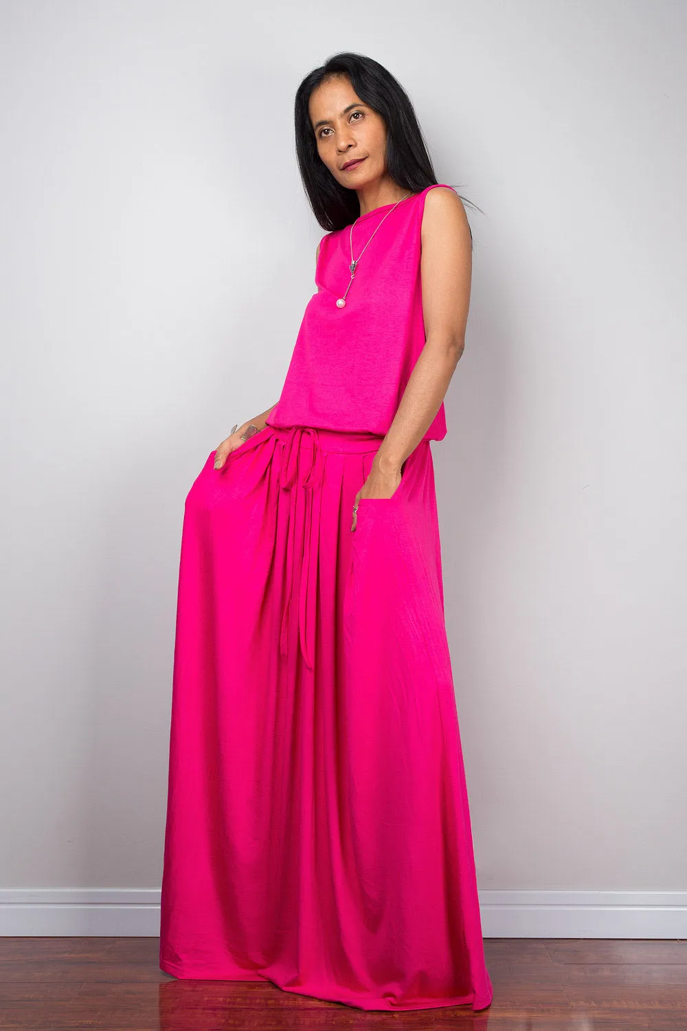 Pink Dress -  Sleeveless maxi dress : Autumn Thrills Collection No.9s