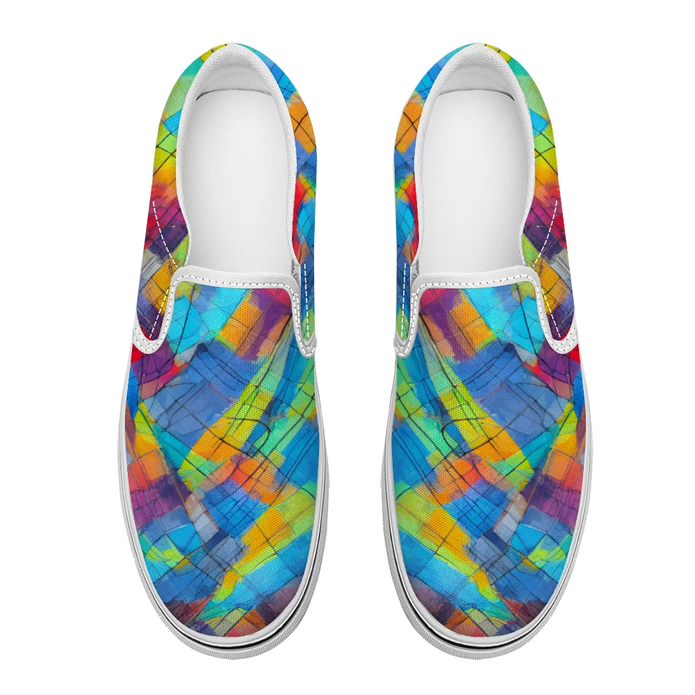 Plaid Pattern Collection - Unisex Slip-On Canvas Sneakers