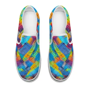 Plaid Pattern Collection - Unisex Slip-On Canvas Sneakers